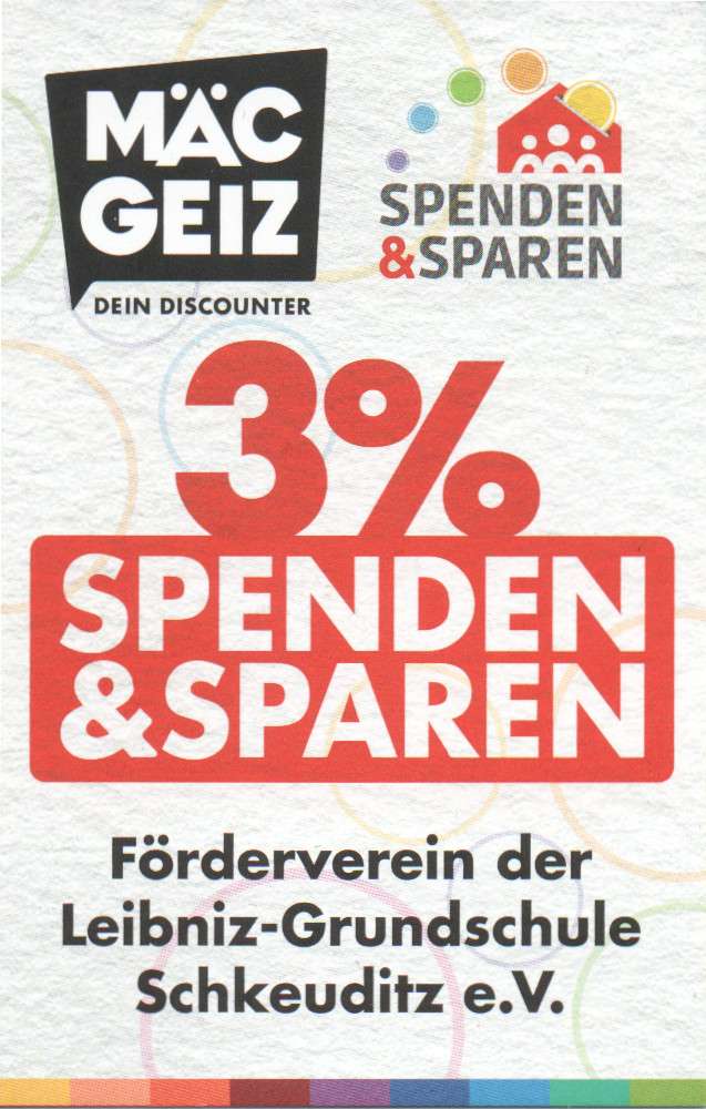 Spenden und Sparen Vorderseite